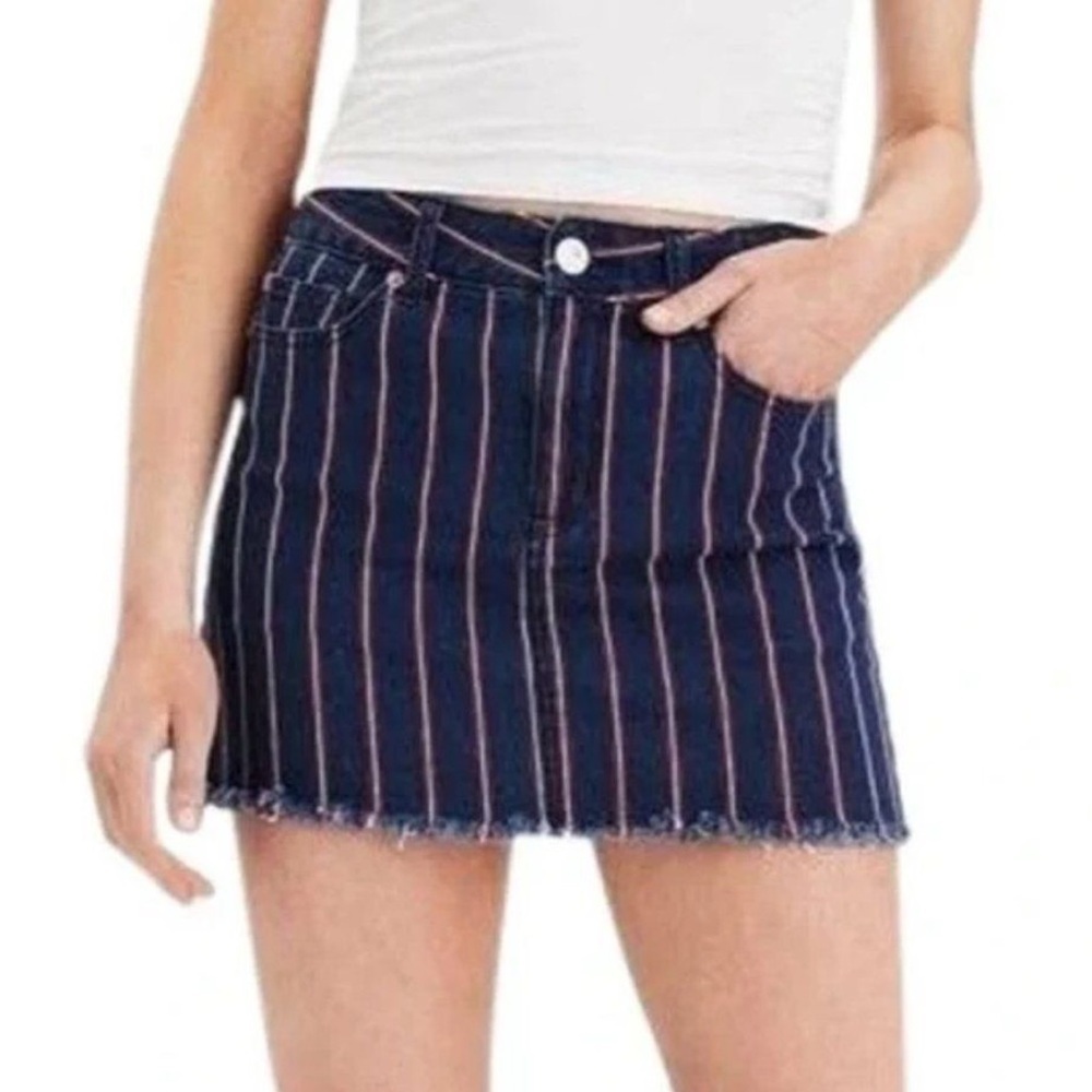 AE NWOT High Rise Mini Skirt Striped Blue Red White Women’s Sz 6